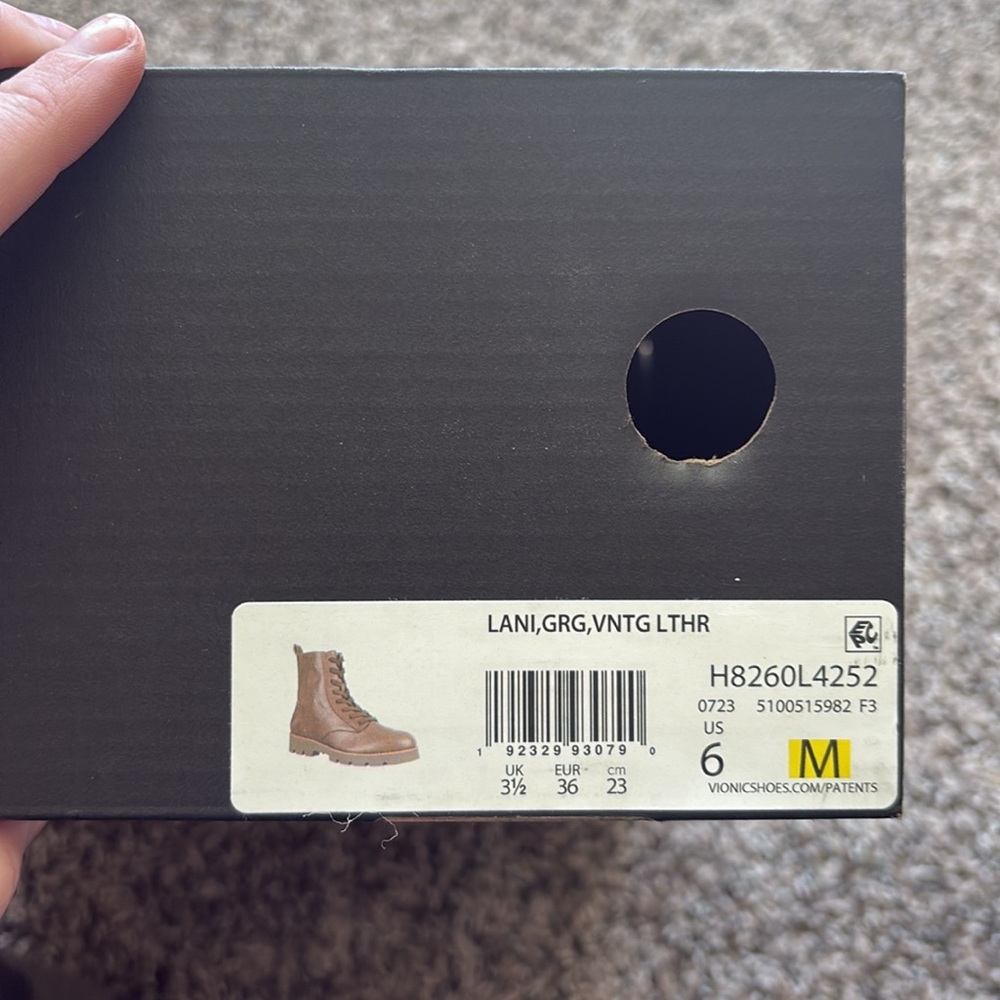 Vionic Chocolate Lace-Up Combat Boots - Picture 11 of 12